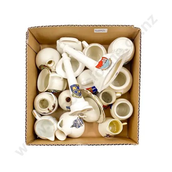 Box of Assorted Crested China
