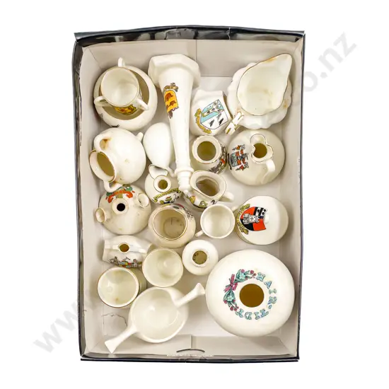 Box of Assorted Crested China