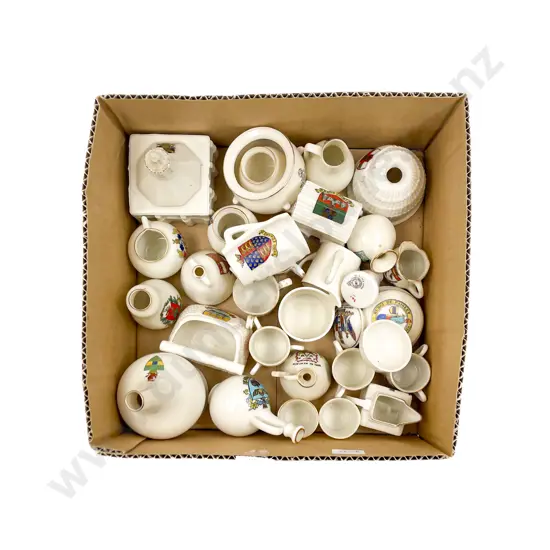 Box of Assorted Crested China