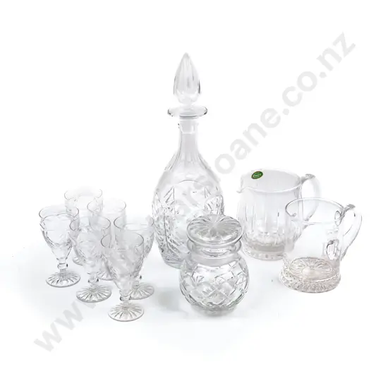 Small Group Crystal incl Stuart Decanter and Six Glasses