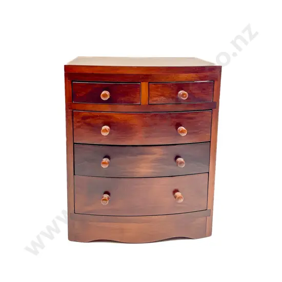Miniature Mahogany Bow Front Chest