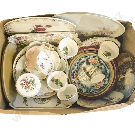 Box of Mixed Decorative China