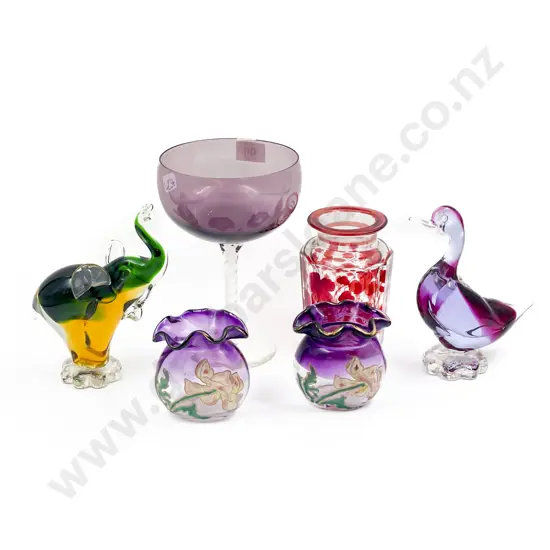 Six Pieces of Decorative Glassware
