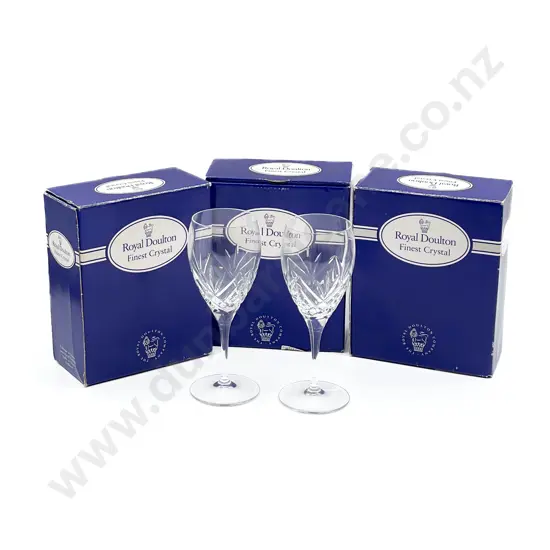 Six Royal Doulton Crystal Wine Glasses
