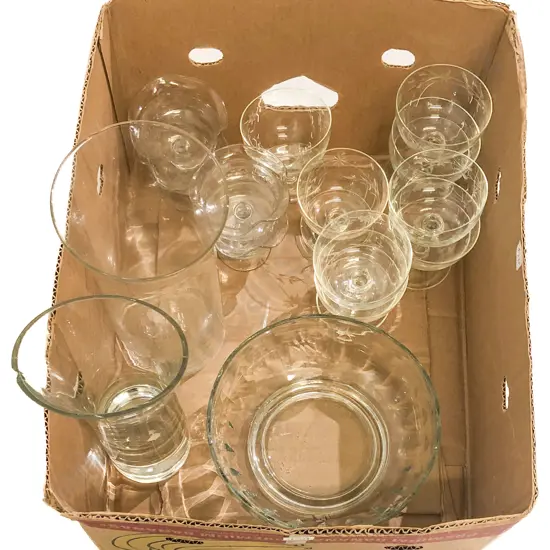 Vintage Glass Sundae Bowls & Assorted Glassware