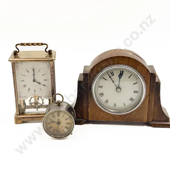 Eight Day Clock & Two Table Clocks