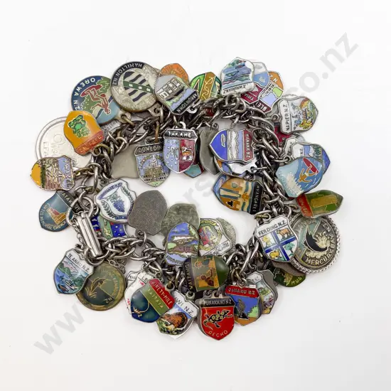 Souvenir Town Shield Charm Bracelet