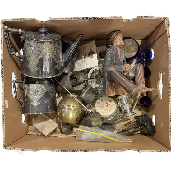 Box of Mixed S/P and Metalware