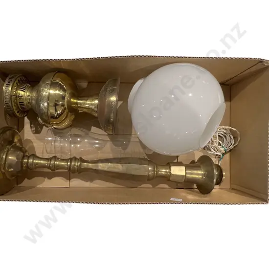 Brass Table Lamp and Kerosene Lamp