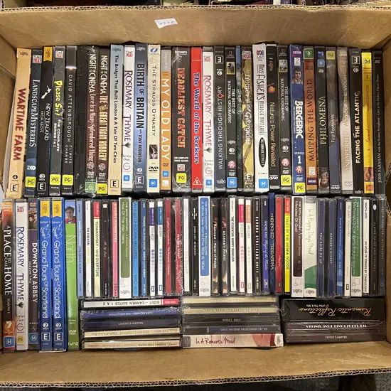 Box Lot DVDs and CDs