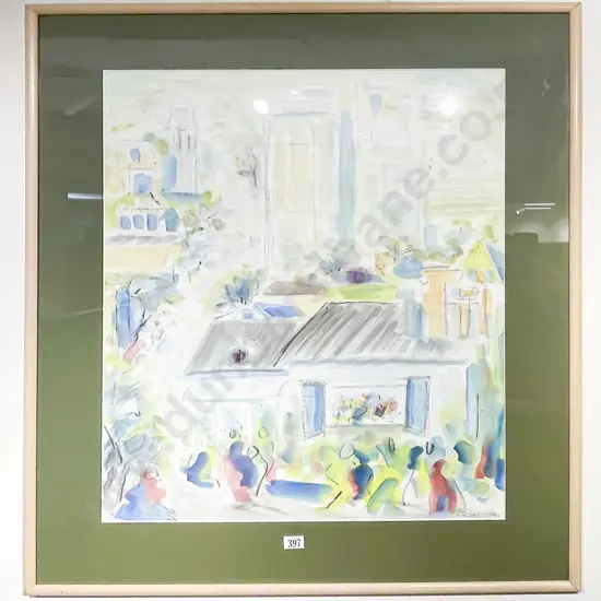 Sally Eden Landscape Study Watercolour and Mixed Media 1993