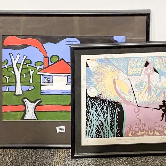 Gouache Landscape and Greg Parker Ltd Ed Print