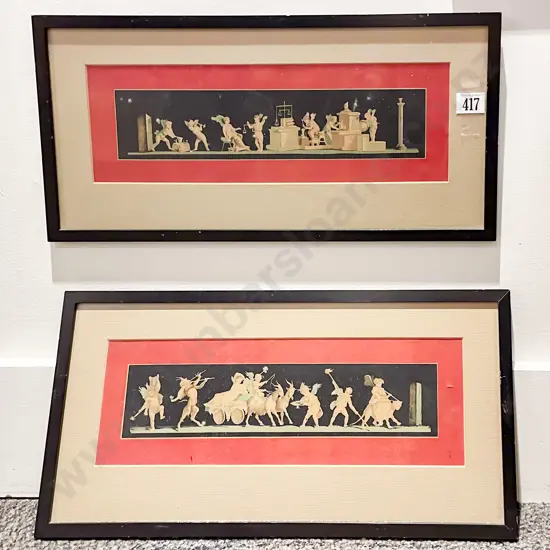 Pair Early C20th Frieze Cherub Prints