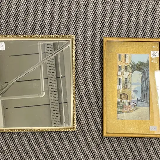 Gianni Watercolour Of Venice With Small Mirror