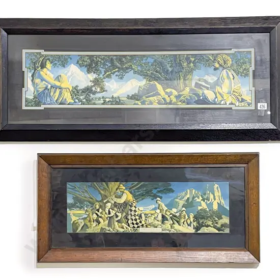 Two Oak Framed Prints After Maxfield Parrish