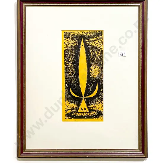 Gordon McAuslan 'Bird Poised' 1949 Ltd Ed Linocut