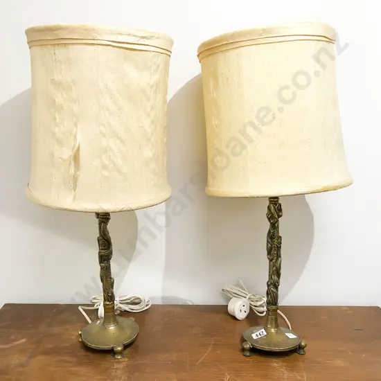 Pair Decorative Brass Lamps