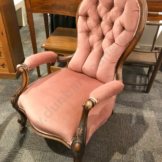 Victorian Walnut Grandmother Chair