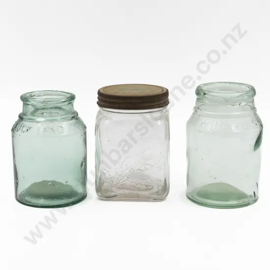 Two Early C20th Jam Jars & Storage Jar