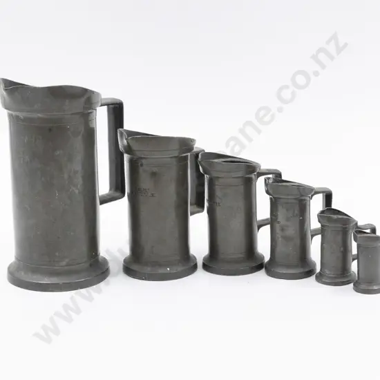 Early to Mid C19th European Pewter Jug Measures