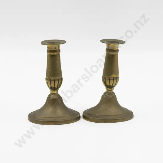Pair Early C19th Brass Candlesticks
