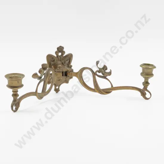 Art Nouveau Brass Piano Candle Sconce