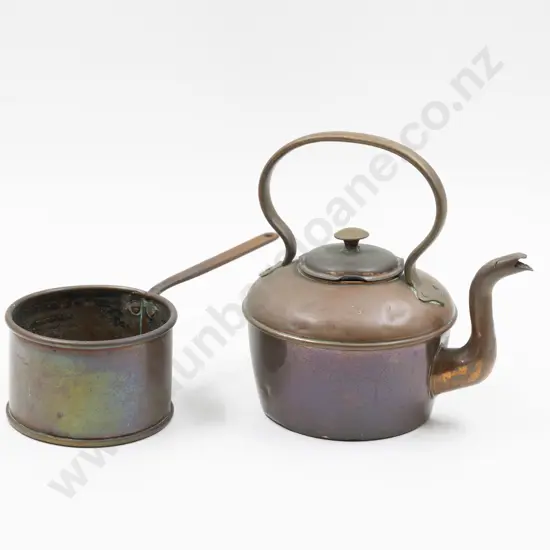 Small Victorian Copper Kettle & Sauce Pan