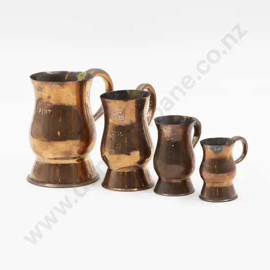 Victorian Four Graduating Tankard Scottish Thistle Whisky