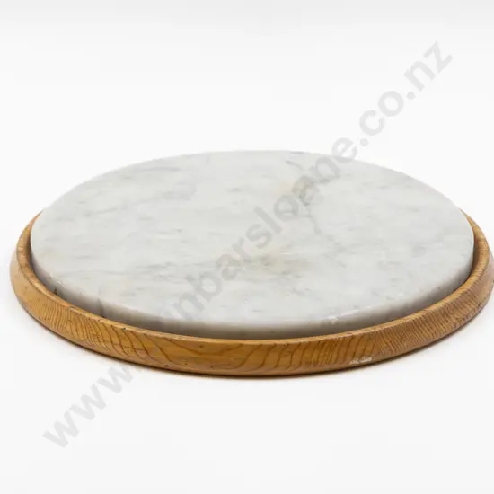 White Marble Cheeseboard on Pine Frame