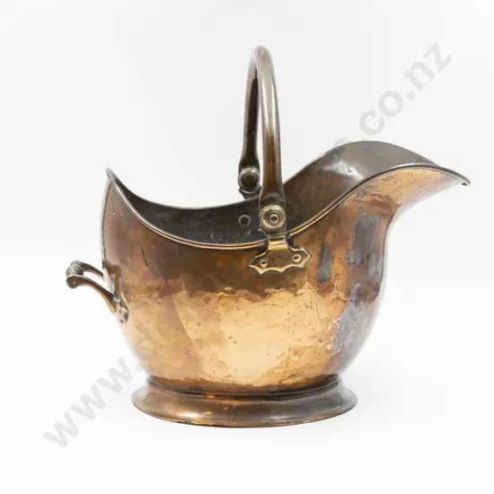 Victorian Copper Helmet Coal Scuttle