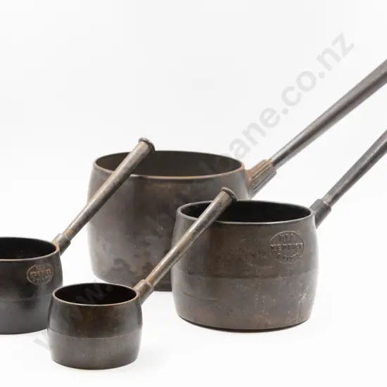 Colonial Graduated Four Coal Range Cast Iron Sauce Pans
