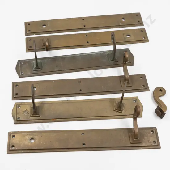 Set Six Brass Door Plates (no rails)