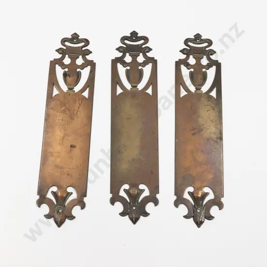 Three Art Nouveau Copper Door Plates