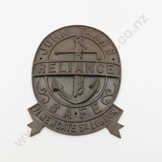 Victorian Cast Iron Reliance Safe 'Fire Mark' Door/Building Plaque