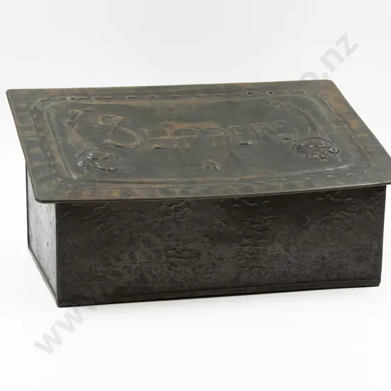 Art Nouveau Embossed Tin Slipper Box