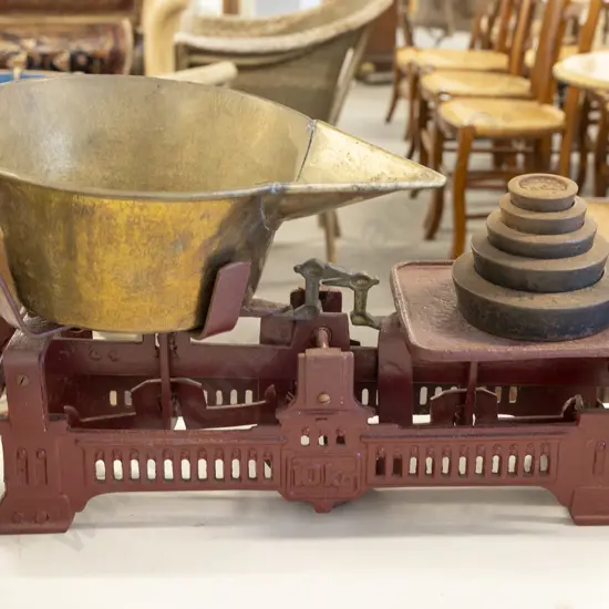 Victorian Cast Iron Bench Top Beam Balance Weighing Scales