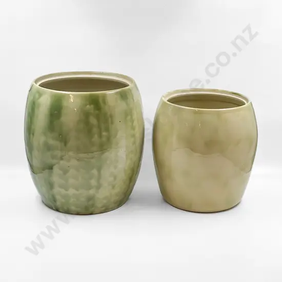 Two Timaru Potteries Stoneware Crocks