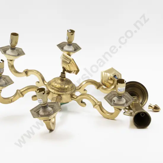 Modern Six Light Brass Ceiling Light