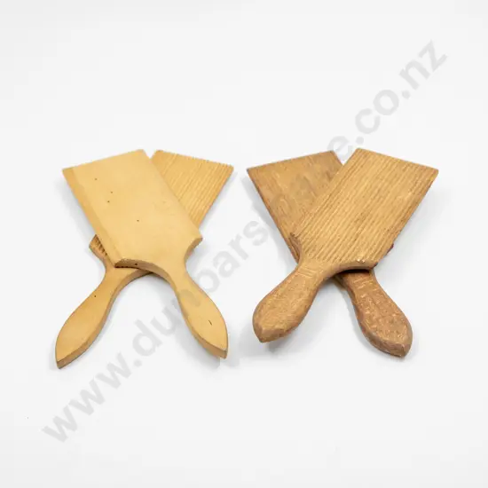 Early C20th Two Pair & Single Wooden Butter Pads