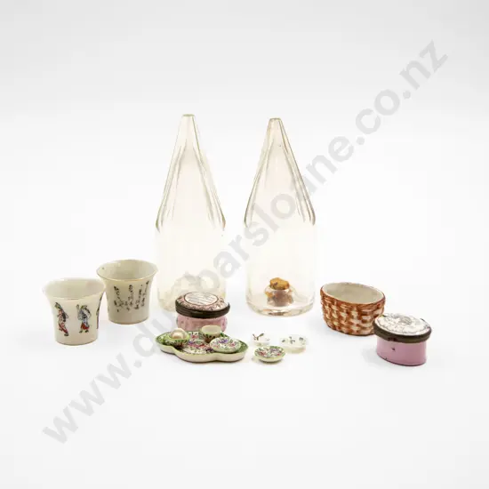 Two Antique Bilston Enamel Boxes