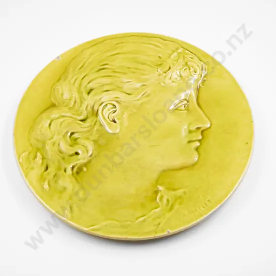 Arts & Crafts Burmantofts Shallow Relief Portrait Plaque