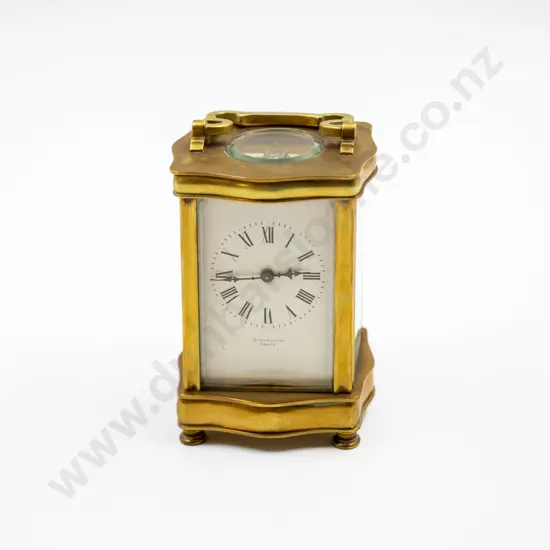 Early C20th French Brass Serpentine Shaped Carriage Clock