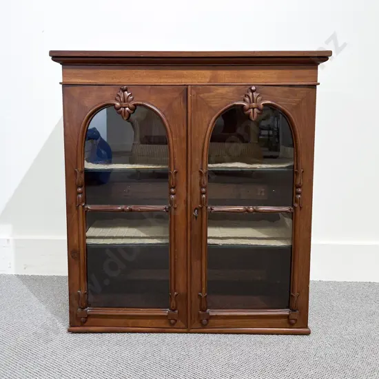 Vict Mahogany Two Glazed Door Book Cabinet