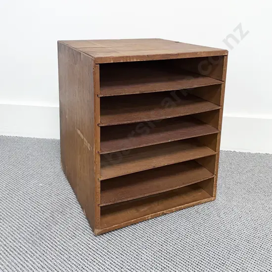 Early C20th Clerks Six Slide Invoice Cabinet