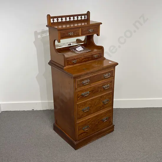 NZ Colonial Plain & Mottled Kauri Gentlemans Dressing Cabinet