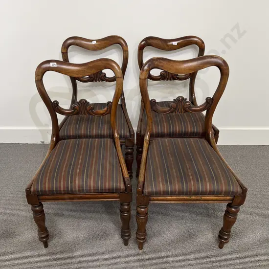 Set Four Vict Mahogany Saddleback Dining Chairs