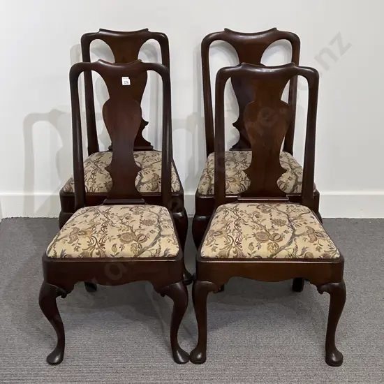 Set Of 4 Geo II Mahogany Dining Chairs