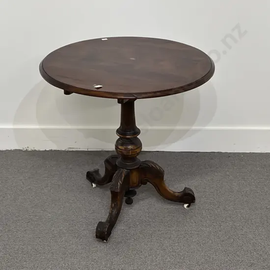 Vict Walnut Tilt Top Circular Wine Table