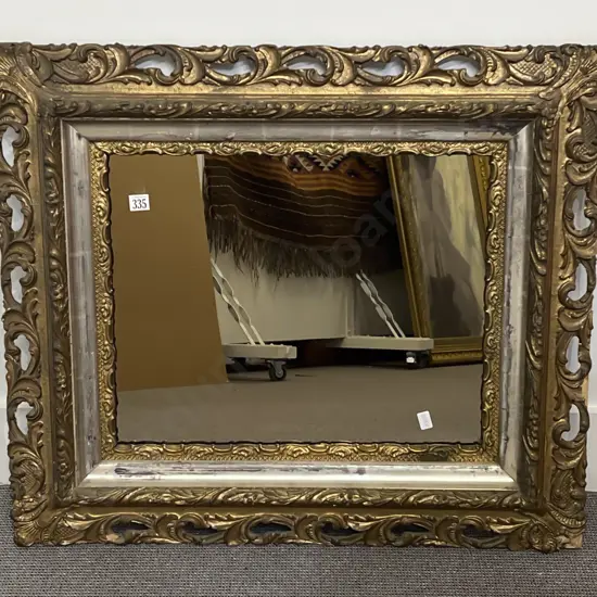 Decoratively Framed Gilt Wood Wall Mirror