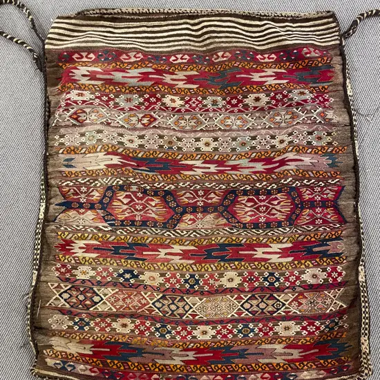 Large Antique Kilim Saddle Bag
